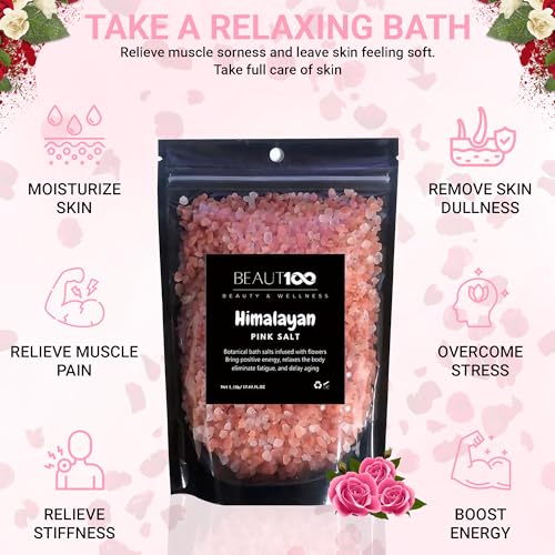 Beaut100 Bath Salt - Himalayan Pink bath salts - 17.6oz (1.1lb)