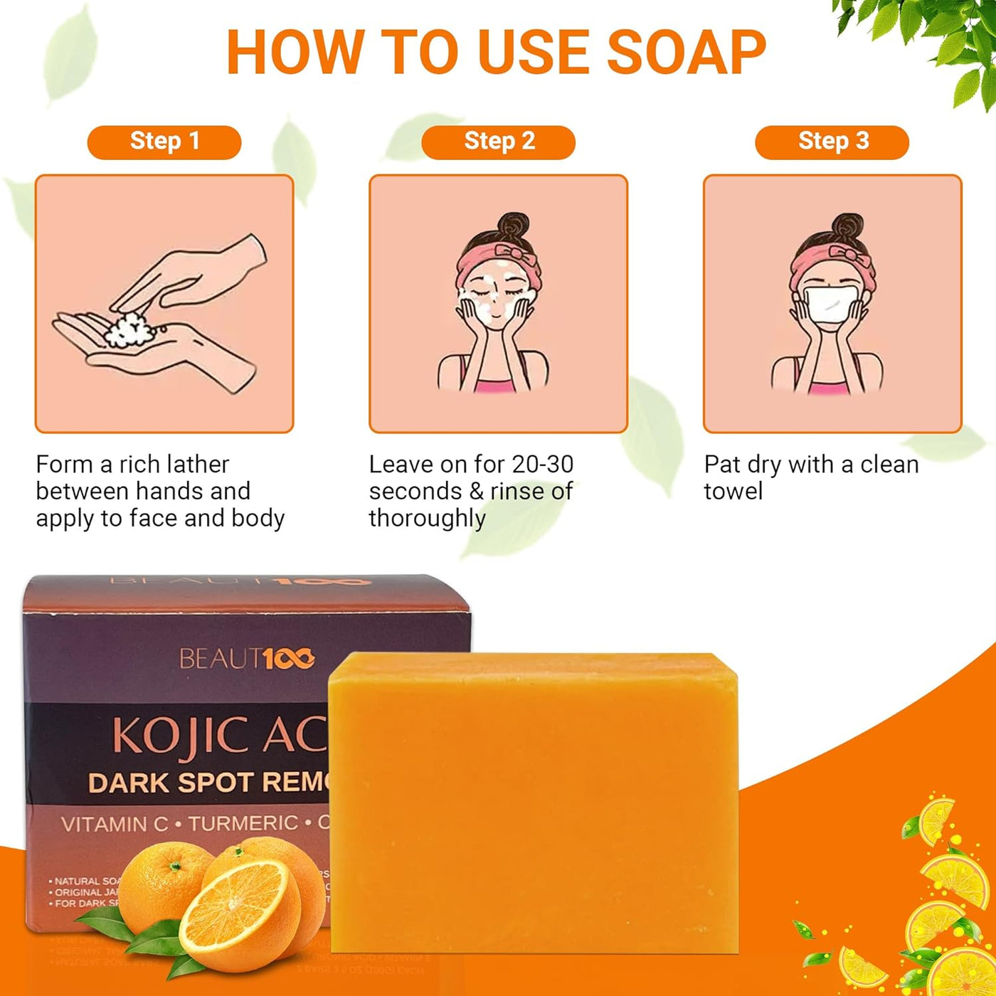 BEAUT100 Kojic Acid Soap | Dark Spot Remover Soap